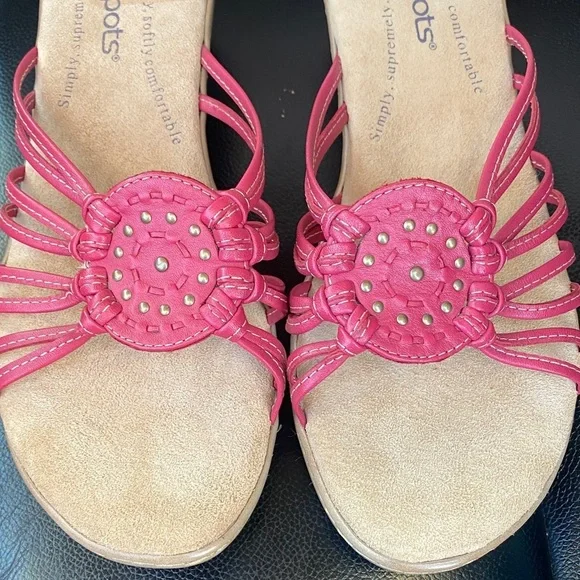 Softspots Women's Pink Strappy Slide (7) Sandals - Picture 3 of 9